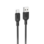 Cable de Datos Silicona Borofone BX113 3A USB-A a USB-C 3m Negro