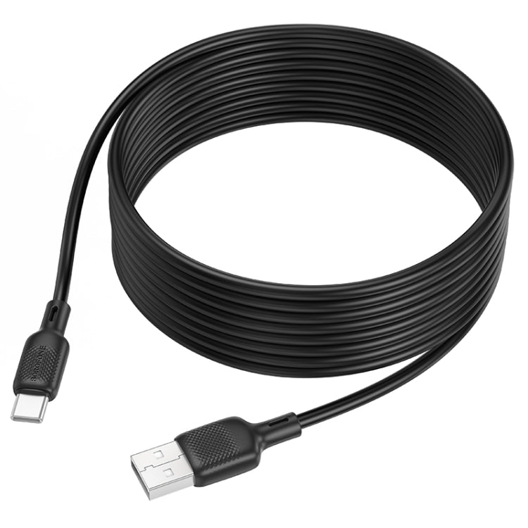 Cable de Datos Silicona Borofone BX113 3A USB-A a USB-C 3m Negro