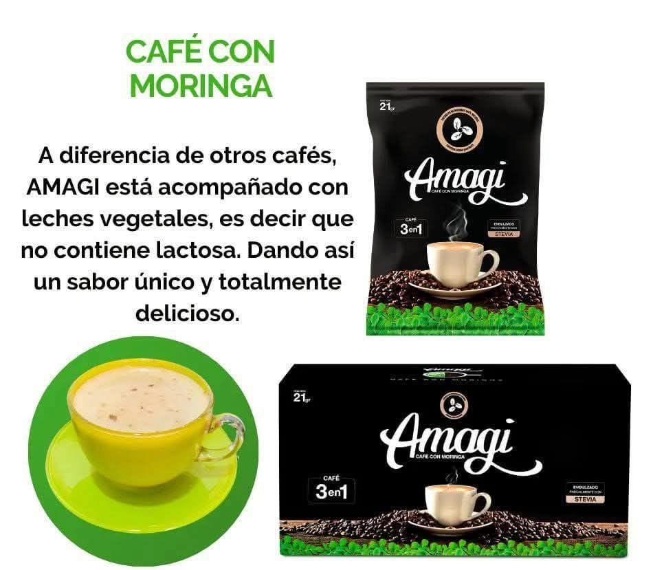 Amagi 3 en 1 Bioliffe - Café con Moringa, leches vegetales sin lactosa