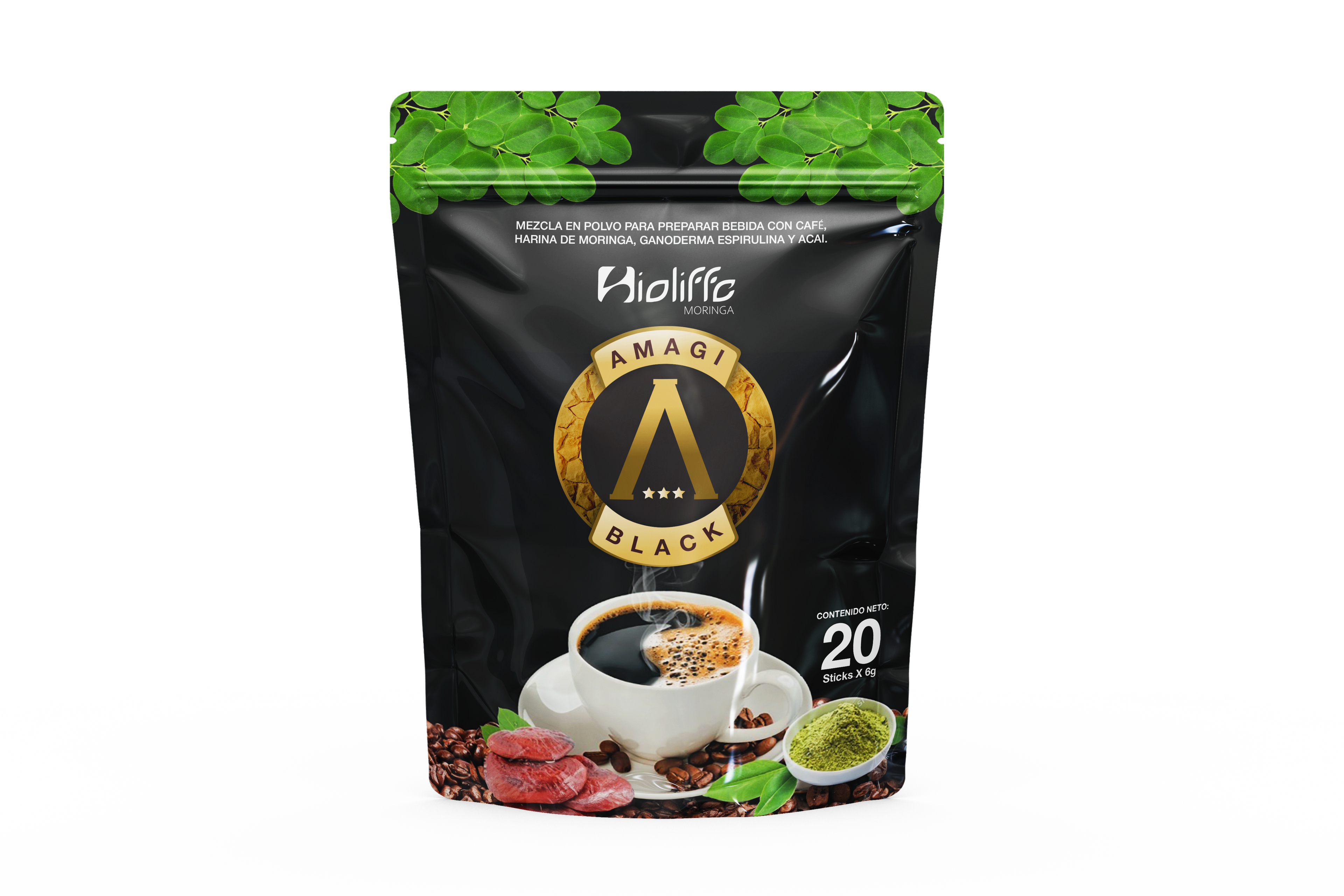 Amagi Black - Café Gourmet con Moringa, Ganoderma y Spirulina Bioliffe