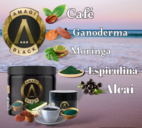 Amagi Black Pote Bioliffe Edición Limitada - Café instantáneo con Ganoderma y Moringa