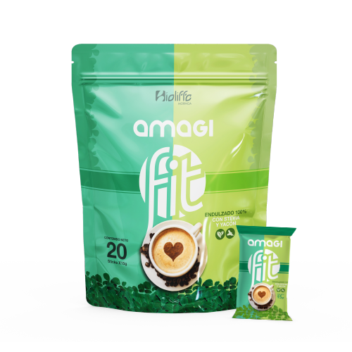 Amagi Fit Bioliffe - Café con Moringa y Yacón 20 sticks Doypack sin azúcar