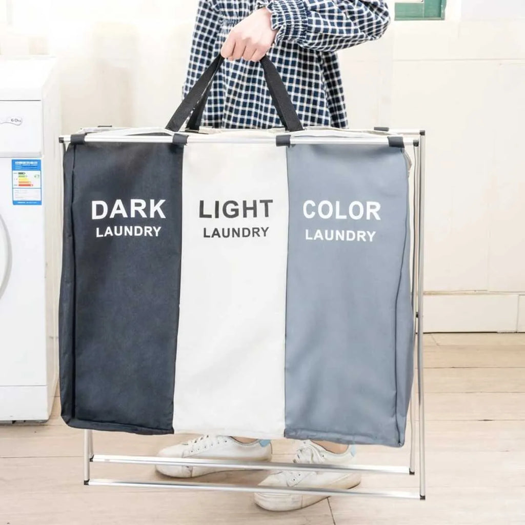 Cesto De 3 Divisiones Para Lavandería Dormitorio Plegable