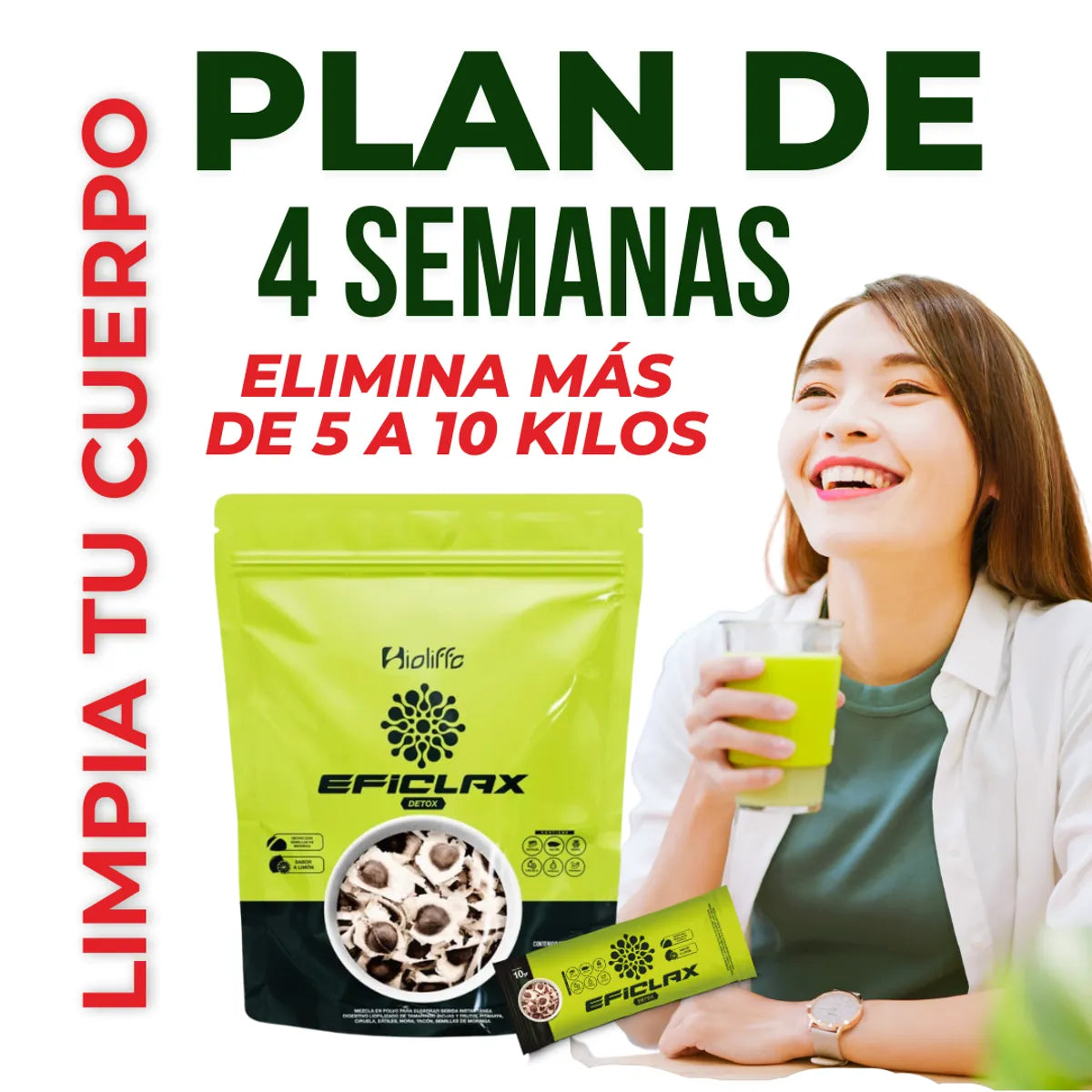 Eficlax Doypack Bioliffe - Ingredientes 100% naturales: pitahaya, ciruela, mora y moringa