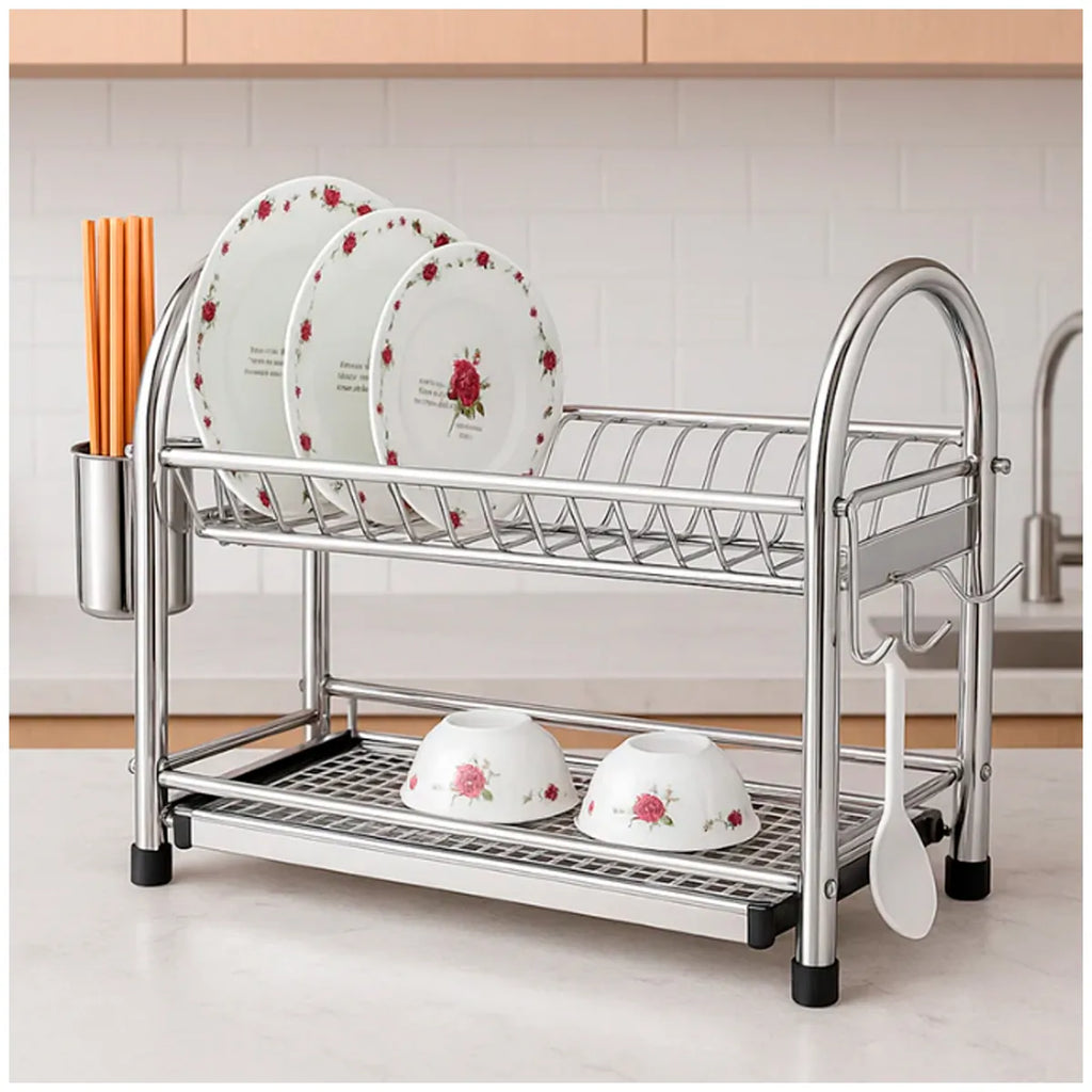 Escurridor de Platos Acero Inoxidable  de 2 Niveles