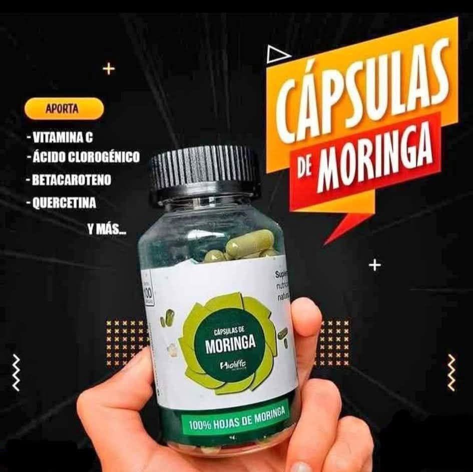 Cápsulas de Moringa Bioliffe - 100% hojas de moringa, gran fuente de antioxidantes