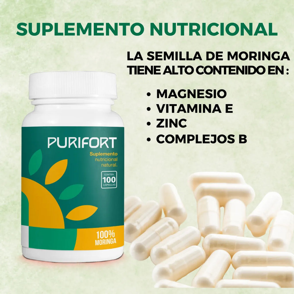 Purifort Bioliffe - Cápsulas de Semillas de Moringa