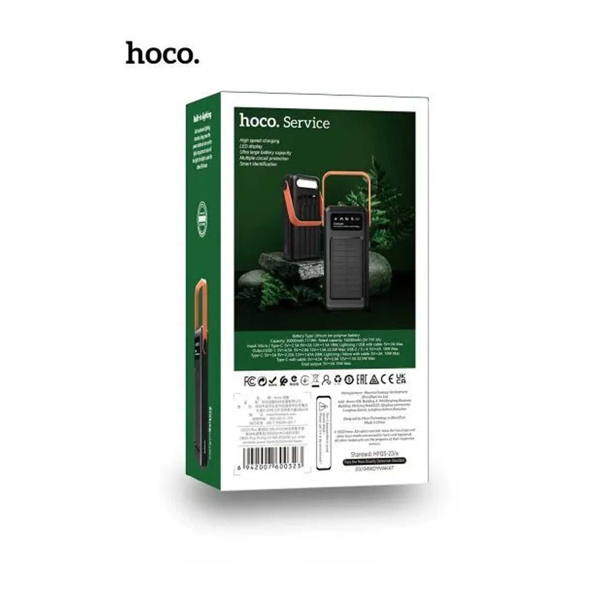 Power Bank Portátil Hoco DB33 Con Carga Solar Linterna Led de 30000mAh