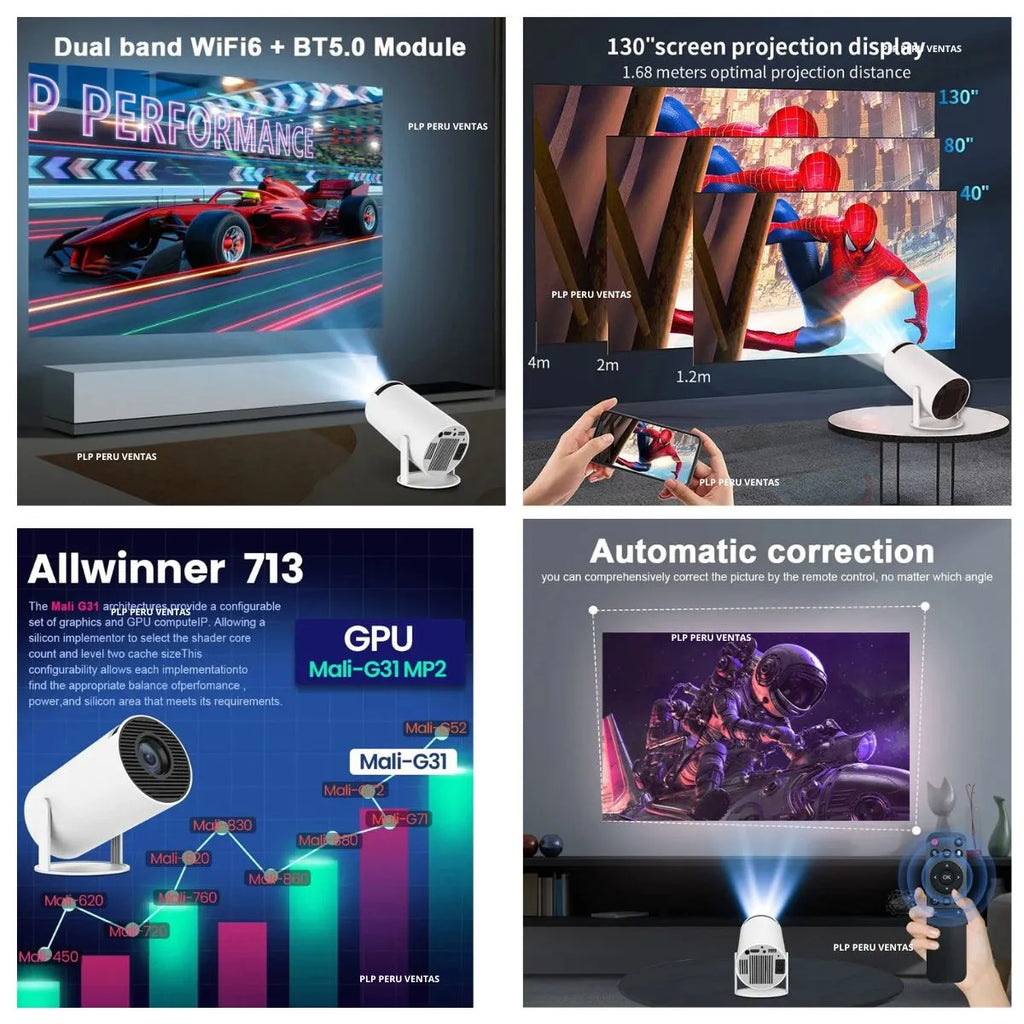 Proyector HY300 PRO Portatil TV Box 4K Android11 Wifi