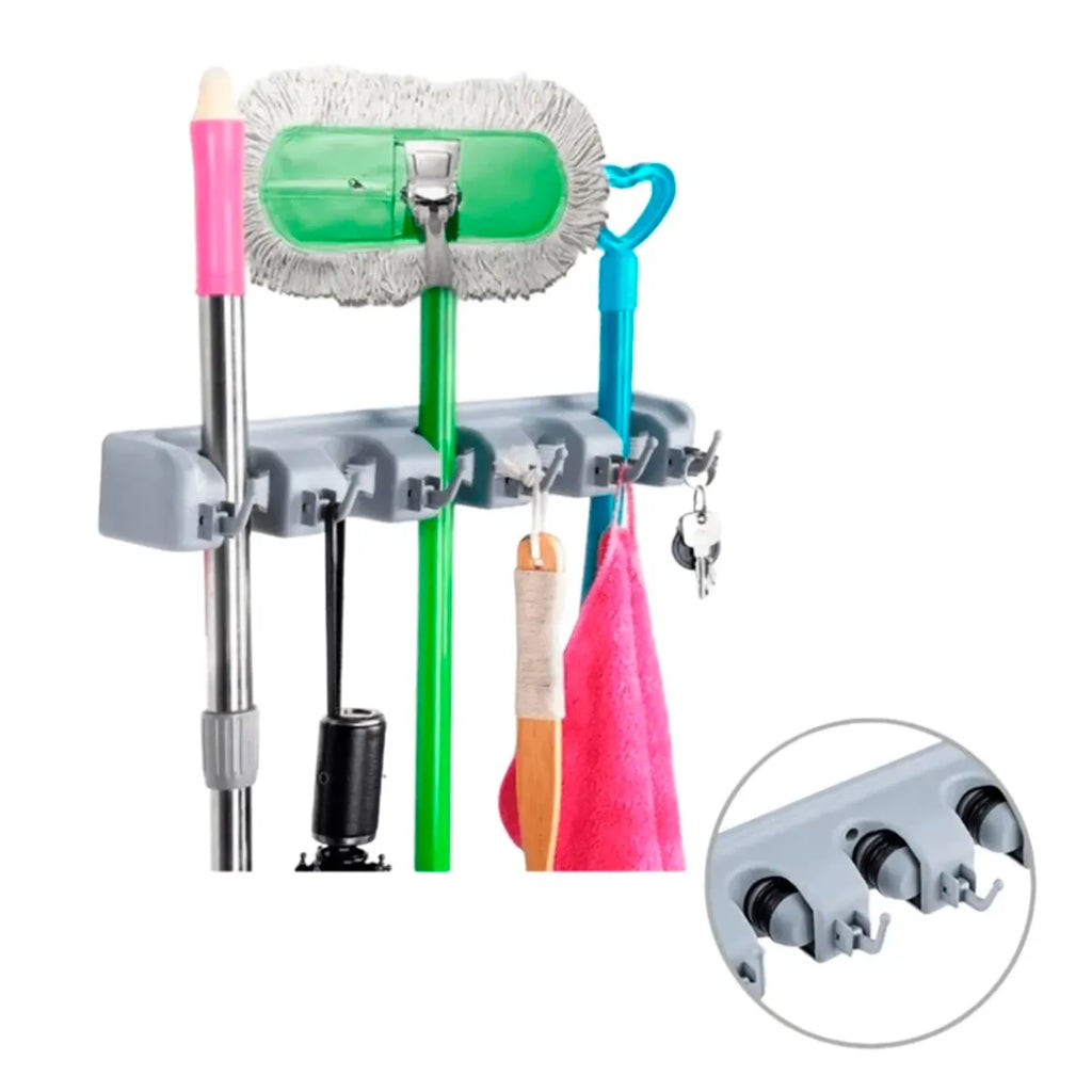 Soporte Organizador para Escobas 5 Espacios