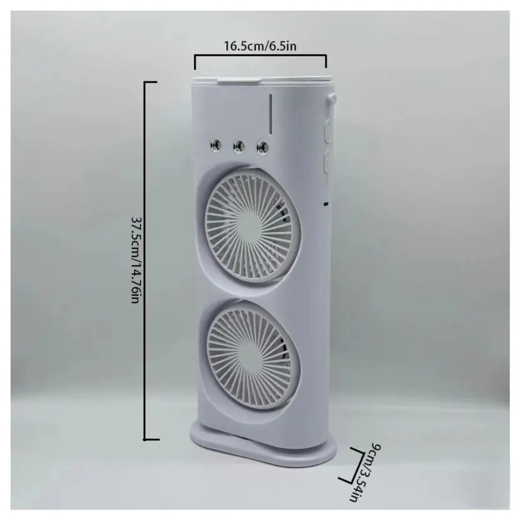 Ventilador aire acondicionado portatil humidificador recargable giratorio
