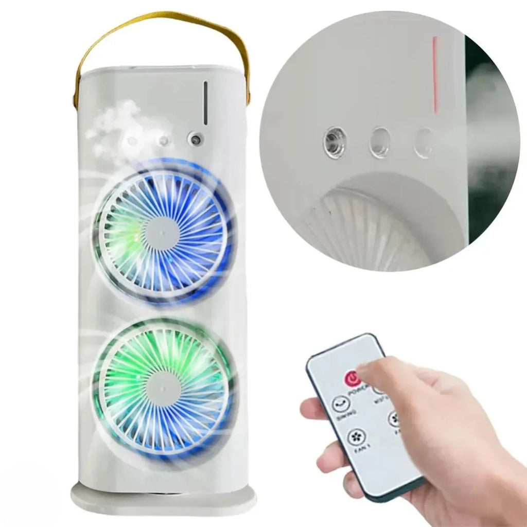 Ventilador aire acondicionado portatil humidificador recargable giratorio