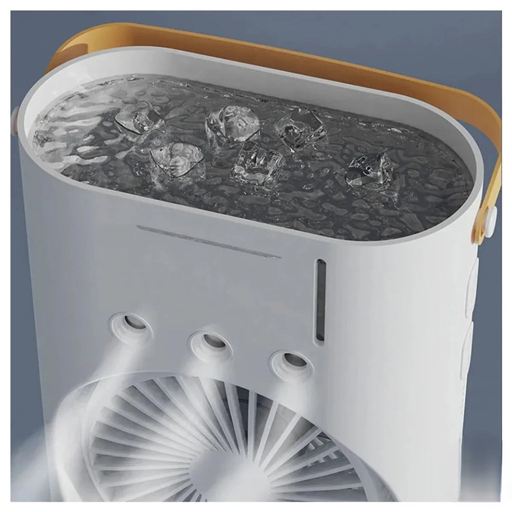 Ventilador aire acondicionado portatil humidificador recargable giratorio