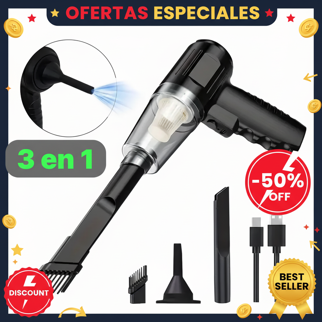 Mini Aspiradora 3 en 1 Portátil Recargable - Oferta Especial