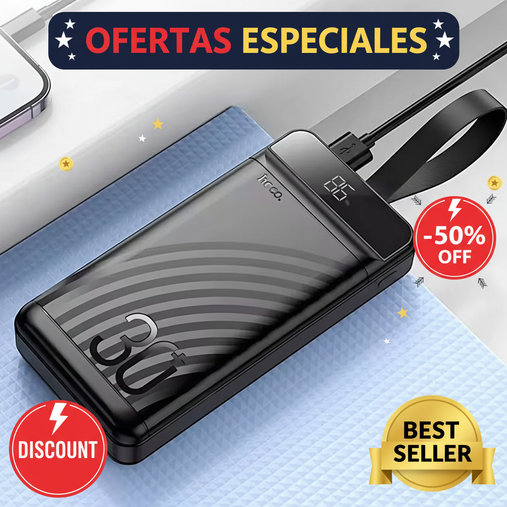 Cargador Power Bank Hoco J123b 30000mAh - Oferta Especial