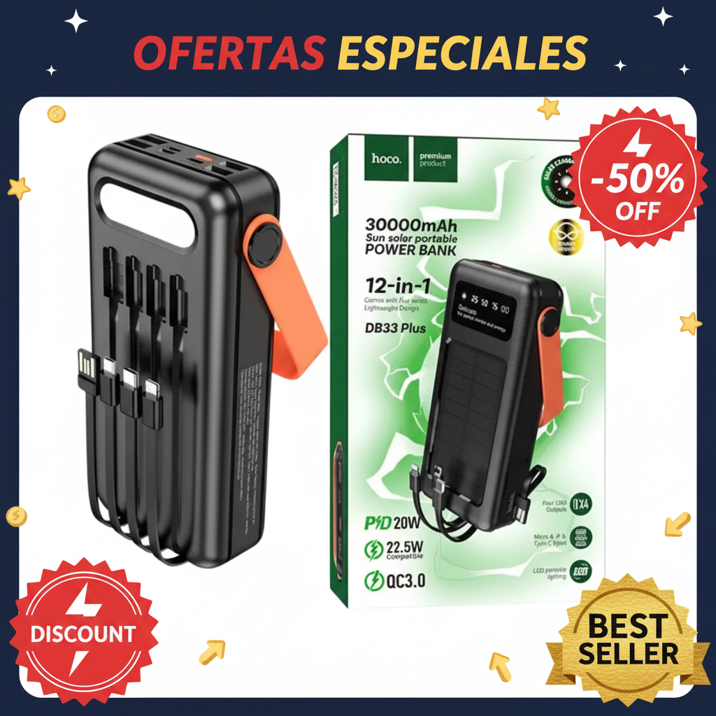 Power Bank Hoco DB33 30000mAh - Oferta Especial