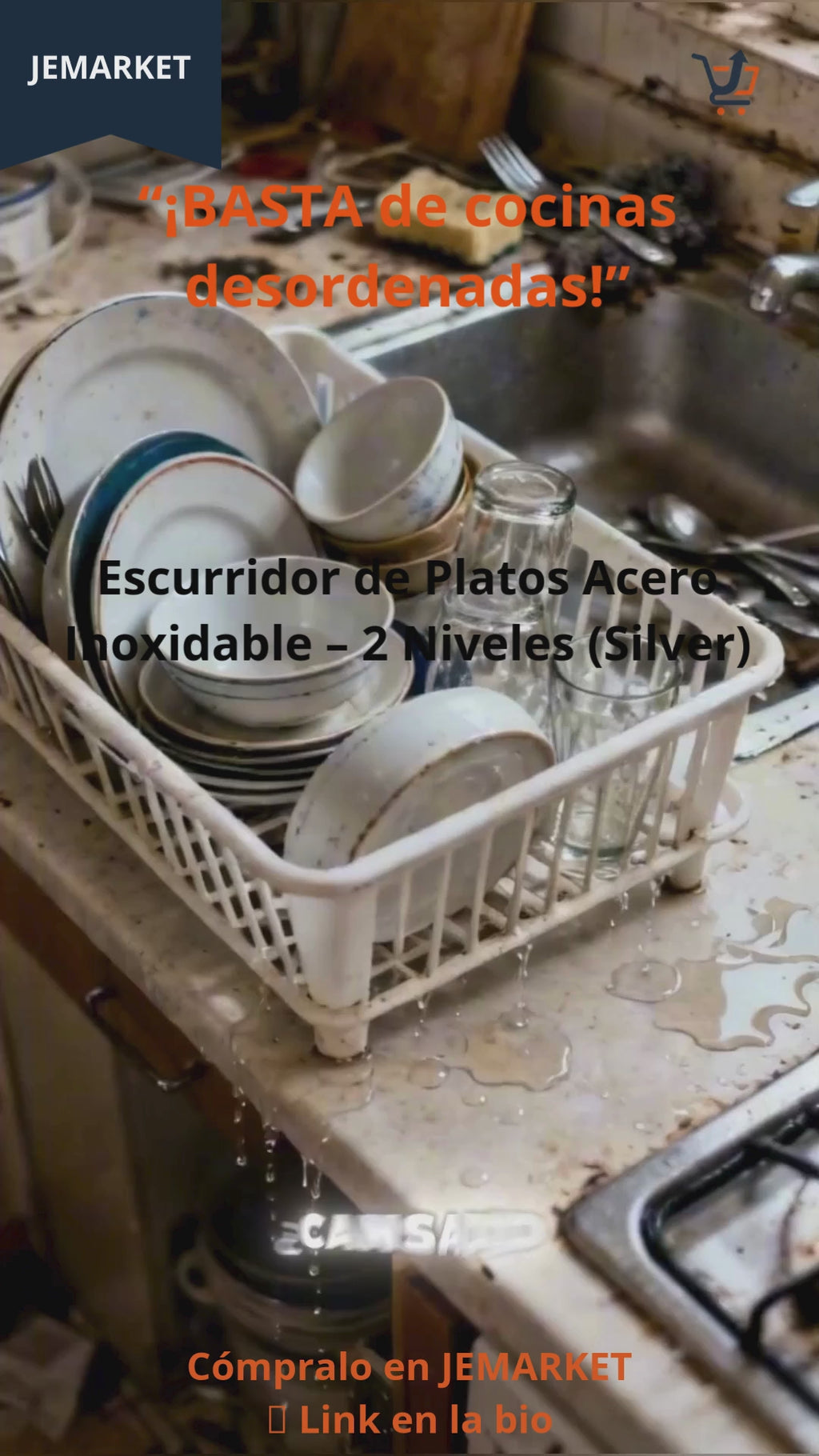 Escurridor de Platos Acero Inoxidable  de 2 Niveles